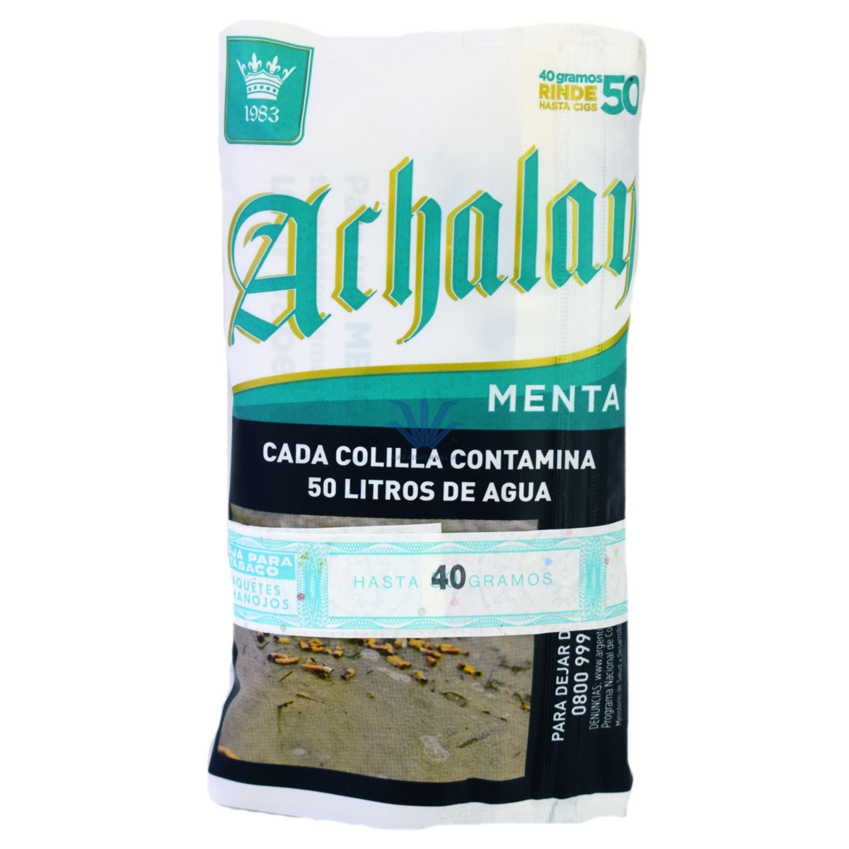 TABACO ACHALAY  40 GRS MENTA  X100U